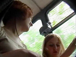 Sneaky upskirt going by bus