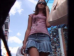 Real upskirt video outdoors